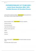 PATHOPHYSIOLOGY UT TYLER 2025 &vert; Latest Exam Questions With 100&percnt; Verified Answers A&vert; Excellent Scores