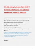 NR-283&colon; Pathophysiology FINAL EXAM 2 Questions with Answers and Rationales Chamberlain University 2024&sol;2025