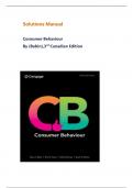 Solutions Manual for Consumer Behavior 3rd Canadian Edition by &lpar;Babin&rpar;&comma; All Chapters 1 - 16 Covered&vert;&vert; Complete Solutions