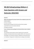 NR-283 Pathophysiology Midterm 3  Exam Questions with Answers and  Rationales 2024&sol;2025