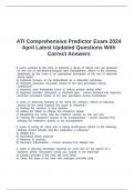 ATI Comprehensive Predictor Exam 2024 April Latest Updated Questions With Correct Answers