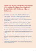 Aging and Society&colon; Canadian Perspectives &lpar;9th Edition Test Bank Quiz&rpar; By Mark Novak&comma; Herbert C&period; Northcott & Karen Kobayashi&period;