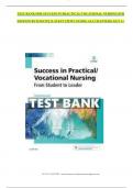 TEST BANK FOR SUCCESS IN PRACTICAL VOCATIONAL NURSING 8TH EDITION BY KNECHT &lpar;LATEST STUDY GUIDE&rpar; ALL CHAPTERS&vert; GET A&plus;