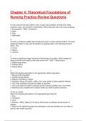 Chapter 4&colon; Theoretical Foundations of Nursing Practice Review  Test Bank Exam Questions With Correct Solutions&period;