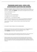 TRADEMARK AGENT EXAM - PAPER A &lpar;PRE-ADVERTISEMENT&rpar; QUESTIONS AND ANSWER