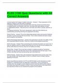 ELED 3100 Quiz Questions with All Correct Answers 