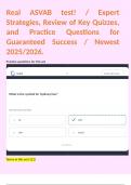 Real ASVAB test&excl; &sol; Expert Strategies&comma; Review of Key Quizzes&comma; and Practice Questions for Guaranteed Success &sol; Newest 2025&sol;2026&period;