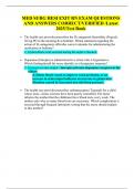 MED SURG HESI EXIT RN EXAM QUESTIONS AND ANSWERS CORRECT&sol;VERIFIED &sol;Latest 2025&sol;Test Bank