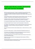 ELED 320 Study Guide Questions with All Correct Answers 