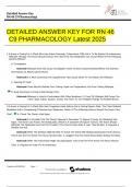  DETAILED ANSWER KEY FOR RN 46 C9 PHARMACOLOGY Latest 2025 