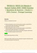 BIOD210 &sol; BIOD 210 Module 6 &lpar;Latest Update 2025 &sol; 2026&rpar; Genetics &vert; Questions & Answers &vert; Grade A &vert; 100&percnt; Correct - Portage Learning