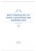 BEST FINDINGS NU 131 EXAM 3 QUESTIONS AND ANSWERS 2025