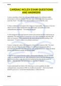 CARDIAC NCLEX EXAM QUESTIONS AND ANSWERS