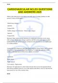 CARDIOVASCULAR NCLEX QUESTIONS AND ANSWERS 2025