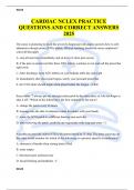 CARDIAC NCLEX PRACTICE QUESTIONS AND CORRECT ANSWERS 2025