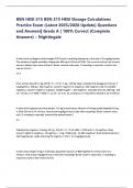BSN HESI 215 BSN 215 HESI Dosage Calculations Practice Exam questions and answers