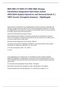 BSN HESI 215 BSN 215 HESI HESI Dosage Calculations Assignment Quiz Exam