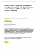 BSN HESI 225 BSN 225 Hesi Prep Fundamentals of Nursing Exam questions and answers
