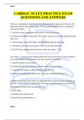 CARDIAC NCLEX EXAM QUESTIONS AND ANSWERS COMBINED&excl;&excl;&excl;