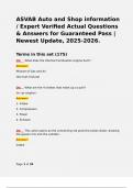ASVAB Auto and Shop information &sol; Expert Verified Actual Questions & Answers for Guaranteed Pass &vert; Newest Update&comma; 2025-2026&period;  