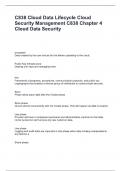 C838 Cloud Data Lifecycle Cloud Security Management C838 Chapter 4 Cloud Data Security