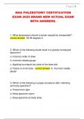 NHA PHLEBOTOMY CERTIFICATION  EXAM 2025 BRAND NEW ACTUAL EXAM  WITH ANSWERS&period; 