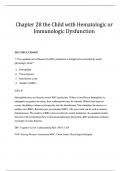 Chapter 28 the Child with Hematologic or Immunologic Dysfunction questions and answers