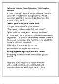 Safety and Infection Control Questions With Complete Solutions