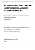 CLG 006 CERTIFYING OFFICER QUESTIONS AND ANSWERS ALREADY GRADE A
