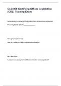 CLG 006 Certifying Officer Legislation &lpar;COL&rpar; Training Exam questions and answers
