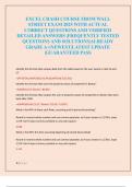 EXCEL CRASH COURSE FROM WALL STREET EXAM 2025 WITH ACTUAL CORRECT QUESTIONS AND VERIFIED DETAILED ANSWERS &vert;FREQUENTLY TESTED QUESTIONS AND SOLUTIONS&vert;ALREADY GRADE A&plus;&vert;NEWEST&vert;LATEST UPDATE &vert;GUARANTEED PASS