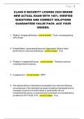 CLASS D SECURITY LICENSE 2025 BRAND NEW ACTUAL EXAM WITH 100- VERIFIED QUESTIONS AND CORRECT SOLUTIONS GUARANTEED VALUE PACK- ACE YOUR GRADES&period;