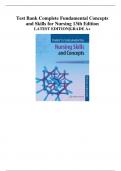 Test Bank for Timby's Fundamental Concepts and Skills for Nursing 13th Edition&lpar;LATEST EDITION&rpar;&vert;EXPERT VERIFIED ANSWERS&vert;GRADE A&plus;