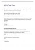 WRA Final Exam Questions With 100&percnt; Verified Answers Guaranteed Pass&period;