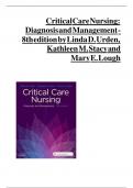 CRITICAL CARE NURSING&colon;DIAGNOSIS AND MANAGEMENT - 8TH EDITION BY LINDA D&period; URDEN&comma; KATHLEEN M&period; STACY AND MARY E&period; LOUGH ALL CHAPTERS COVERED 100&percnt; VERIFIED &vert;LATEST UPDATE&vert; &vert;2025-26&vert;