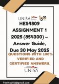 HES4809 ASSIGNMENT 1 2025 &lpar;854300&rpar; &ndash; Answer Guide&comma; Due 30 May 2025
