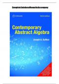 Complete Solutions Manual to Accompany Contemporary Abstract Algebra NINTH EDITION Joseph Gallian University of Minnesota Duluth