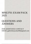 MNE3701 Exam pack 2025&lpar;Entrepreneurship and Small Business Management&rpar;
