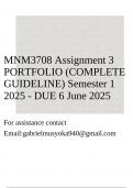 MNM3708 Assignment 3 PORTFOLIO &lpar;COMPLETE GUIDELINE&rpar; Semester 1 2025 - DUE 6 June 2025