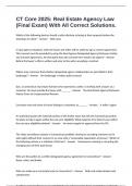 CT Core 2025&colon; Real Estate Agency Law &lpar;Final Exam&rpar; With All Correct Solutions&period;