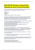 NCLEX-PN Archer review Exam Questions And Correct Answers