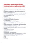 Washington Advanced Real Estate Practices &lpar;Continuing Education 2025&rpar; Questions With Correct Answers&period;