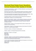 Rockwell Real Estate Exam Questions Correct Answers New Update &lpar;A Grade&rpar;