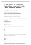 CT Real Estate Law Salesperson Training Exam Questions And 100&percnt; Correct Answers 2025 Edition&period;