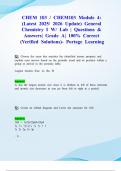 CHEM 103 &sol; CHEM103 Module 4&colon; &lpar;Latest 2025&sol; 2026 Update&rpar; General Chemistry I W&sol; Lab &vert; Questions & Answers&vert; Grade A&vert; 100&percnt; Correct &lpar;Verified Solutions&rpar;- Portage Learning