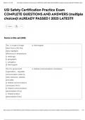 USI Safety Certification Practice Exam COMPLETE QUESTIONS AND ANSWERS &lpar;multiple choices&rpar;&vert; ALREADY PASSED &vert; 2025 LATEST&excl;&excl;