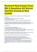 Rockwell Real Estate Exam WA 2 Questions All Solved &lpar;Verified Answers&rpar; New Update