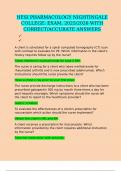 HESI PHARMACOLOGY NIGHTINGALE COLLEGE&colon; EXAM&comma; 2025&sol;2026 WITH CORRECT&sol;ACCURATE ANSWERS