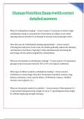 Human Nutrition Exam 4 with correct detailed answers 
