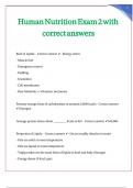 Human Nutrition Exam 2 with correct answers